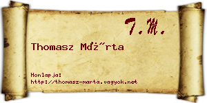 Thomasz Márta névjegykártya